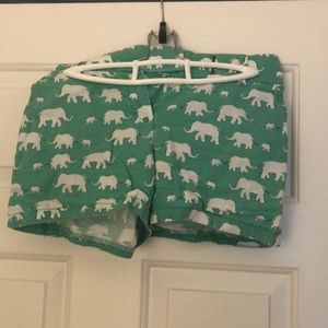 Loft Green and White elephant shorts